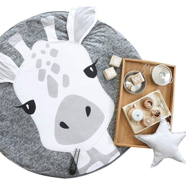 Alfombrilla de juego redonda para bebé, alfombrilla para gatear, cojín para gatear, alfombra con aire acondicionado para dormitorio de niños pequeños