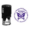 thumbnail image 1 of Printtoo Self Inking Custom Round Butterfly Design Address Return Rubber Stamp Personalized Stamper-Violet, 1 of 4