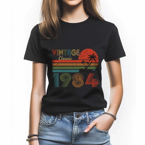 Vintage Classic 1984 T-Shirt, Stylish Birthday Shirt for Women, Perfect Gift for Retro Lovers