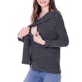 thumbnail image 5 of Olyvenn Women's Maternity Nursing Tops Solid Crew Neck Long Sleeve Tunic Blouse Casual Loose Fit Comfy Breastfeeding Blouse Dark Gray 6, 5 of 6