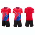 thumbnail image 4 of Kids Soccer Jersey Set for Boys Girls Training Uniform Youth Jerseys Ndbuld Children's Short Sleeve Top With Elastic Waist Shorts Sportswear And Soccer Set For Middle And Big Kids Red XS, 4 of 9