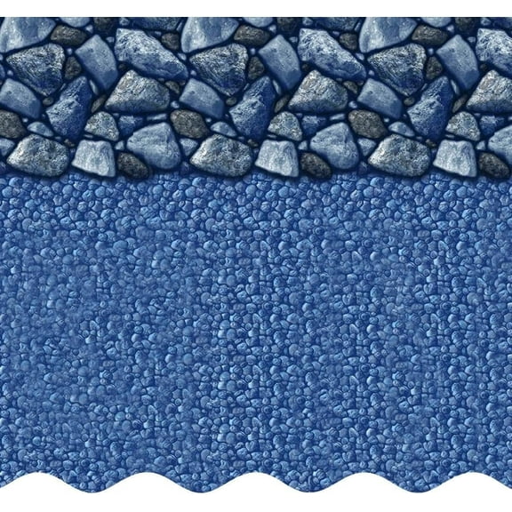 SmartLine 12' Round Coastal Rock Overlap Above Ground Swimming Pool Liner, 54" Height, 25 Gauge