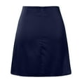 thumbnail image 3 of Womens Skirts Ladies Casual Satin Silk High Fanny Pack With Zipper Mini Skirt Holiday-Wear, 3 of 4
