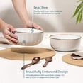 thumbnail image 5 of Kook Ceramic Salad Bowls, 60 oz, Set of 2, Cream/Copper, Narbonne Collection, 5 of 5