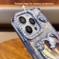thumbnail image 5 of for iPhone 16 Pro Max Bling Case, Shockproof Luxury Shiny Diamond 3D Butterfly Glitter Gilry Woman Thin Soft Phone Cover with Love Heart Makeup Mirror for iPhone 16 Pro Max 6.9 inch (Gold), 5 of 6