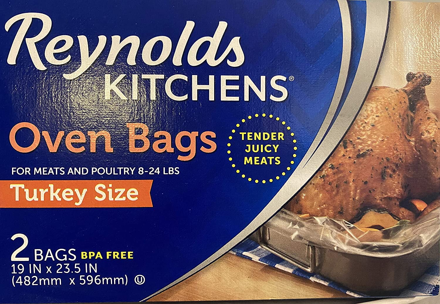 Reynolds Kitchens Oven Bags, Turkey Size, 19 x 23.5 in, 2 Bags,4 Pack