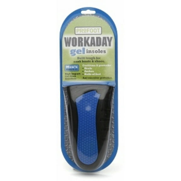 ProFoot Workaday Gel Insoles Mens Sizes 8-13 1 Pair