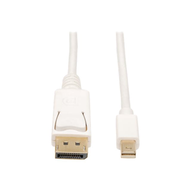 Eaton Tripp Lite Series Mini DisplayPort to DisplayPort Adapter Cable, 4K 60Hz (M/M), DP Latching Connector, White, 3 Pieds (0.9 m)