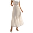 thumbnail image 4 of YUEHUA Women's A-Line Fairy Patterned Elastic High Waist Ruffle Tulle Layered Midi Skirt Elegant Smock Vacation Outfits Dress, 4 of 5