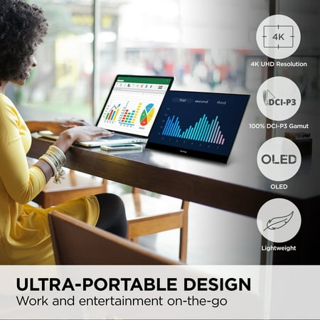 ViewSonic - VX1655-4K 15.6" OLED UHD Portable Monitor (USB-C, Mini HDMI) - Black