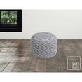 thumbnail image 4 of Loft Lyfe Debora Cotton Yarn Ottoman, Hand Knitted, Light Grey, 4 of 6