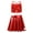 Red, variant on Haitryli Kids Girls Jazz Dance Clothes Set Sequins Cross Back Crop Top with Metallic Skirt for Performance Purple 10