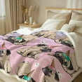 thumbnail image 2 of Puppy Pug Fuzzy Reversible Blanket Cute Unicorn Pink Sherpa Fleece Blanket Kids Ice Cream Cap Warm and Plush Throw Blanket for Bed Sofa Travel Couch Baby(30"x40"), 2 of 6