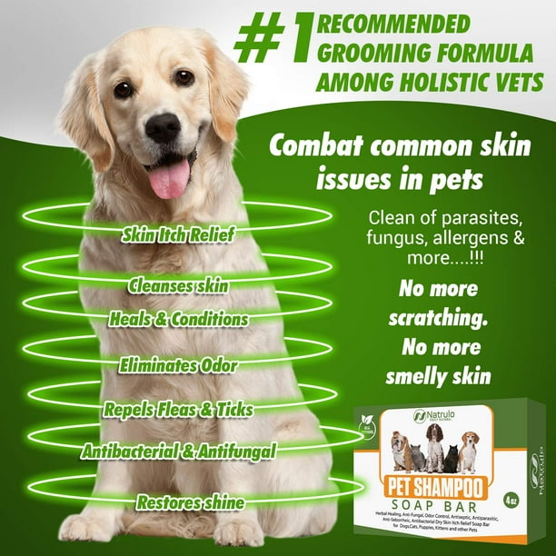 USA Made All Natural Pet Shampoo Soap Bar for Dogs Cats Puppies. Herbal Healing for Dry Itch Relief and Odor Control. Gentle Plant Based and Easy to Use Pet Soap Bar. Walmart