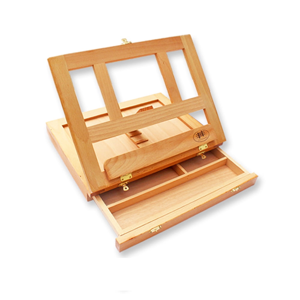 Folding Easel,Adjustable Folding Artist Easel Drawing Painting Portable Tabletop Easel Box with Drawer 