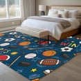 thumbnail image 4 of Navy Blue Sports Area Rugs 6'x9', Washable Small Throw Rugs for Kitchen Dining room, Football Basketball Rugby Baseball Indoor Outdoor Rug Non-Slip Low Pile Carpet Runner Reversible Floor Mats, 4 of 8