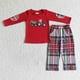 thumbnail image 1 of Conjunto de ropa de dormir para bebé, niño y niña, traje de Reno bordado de Navidad, rayas rojas, pantalones de algodón, pijamas para niños pequeños, 1 of 2