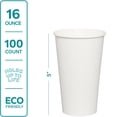 thumbnail image 3 of Vasos de café desechables GUSTO, papel blanco, 16 oz, 100 unidades, 3 of 8