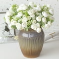 thumbnail image 3 of 15 Heads Silk Rose Bouquet Artificial Flowers Mini Rose for DIY Wedding Bouquets Centerpieces Bridal Shower Party Home Decorations,Pack of 5, 3 of 5