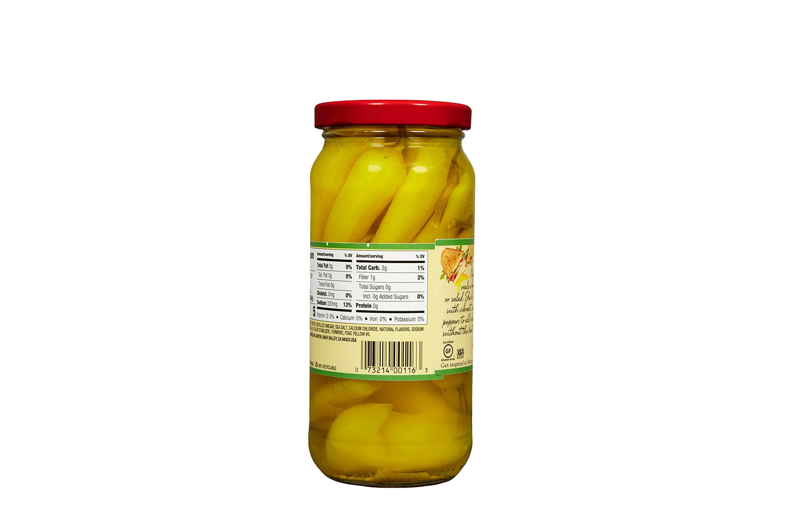 (Pack of 6) Mezzetta Mild Sweet Banana Peppers, 16 fl oz
