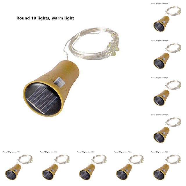 Advancent Luces de botella de vino 20 LED Festival Lámpara de cadena Lámparas de hadas de plástico Accesorio de jardín al aire libre Luz cálida Luz calida ronda 10LED 10piezas Advancent CBP098344