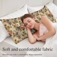 thumbnail image 5 of Retro Orange Spring Floral Body Pillow Cover 20 x 60 Inch Decorative Pillow Cover Vintage Botanical Peony Farmhouse Lumbar Pillowcase Seasonal Rectangle Cushion Case for Couch Sofa Bed Living Room, 5 of 9