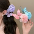 thumbnail image 3 of Xinwanna Butterfly Hair Clip Artificial Peony Flower with Acrylic Crocodile Clip Flower Hair Barrette for Beach Vacation Party Dress-up (Type D), 3 of 13