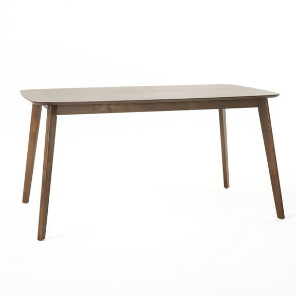 Bellamy Studios Natalia Natural Walnut Finish Mid-Century Modern Wood Dining Table