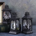 thumbnail image 4 of Luyimi Halloween Vintage Lantern Night Light, Black Retro Hanging Wind Lamp with Witch Pumpkin, Battery Operated Spooky Desktop Lamp for Halloween Party Table Mantel Indoor Home Decor Holiday Gift B, 4 of 7