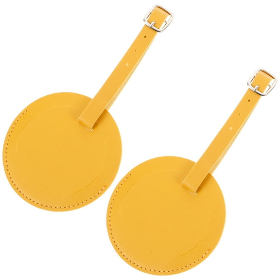 GOOHOCHY  2 Pcs Practical Suitcase ID Tag Luggage Easy Cleaning Buckle Travel Yellow