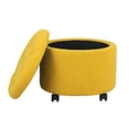 thumbnail image 2 of Joveco Button Tufted Velvet Storage Ottoman, Yellow, 2 of 5