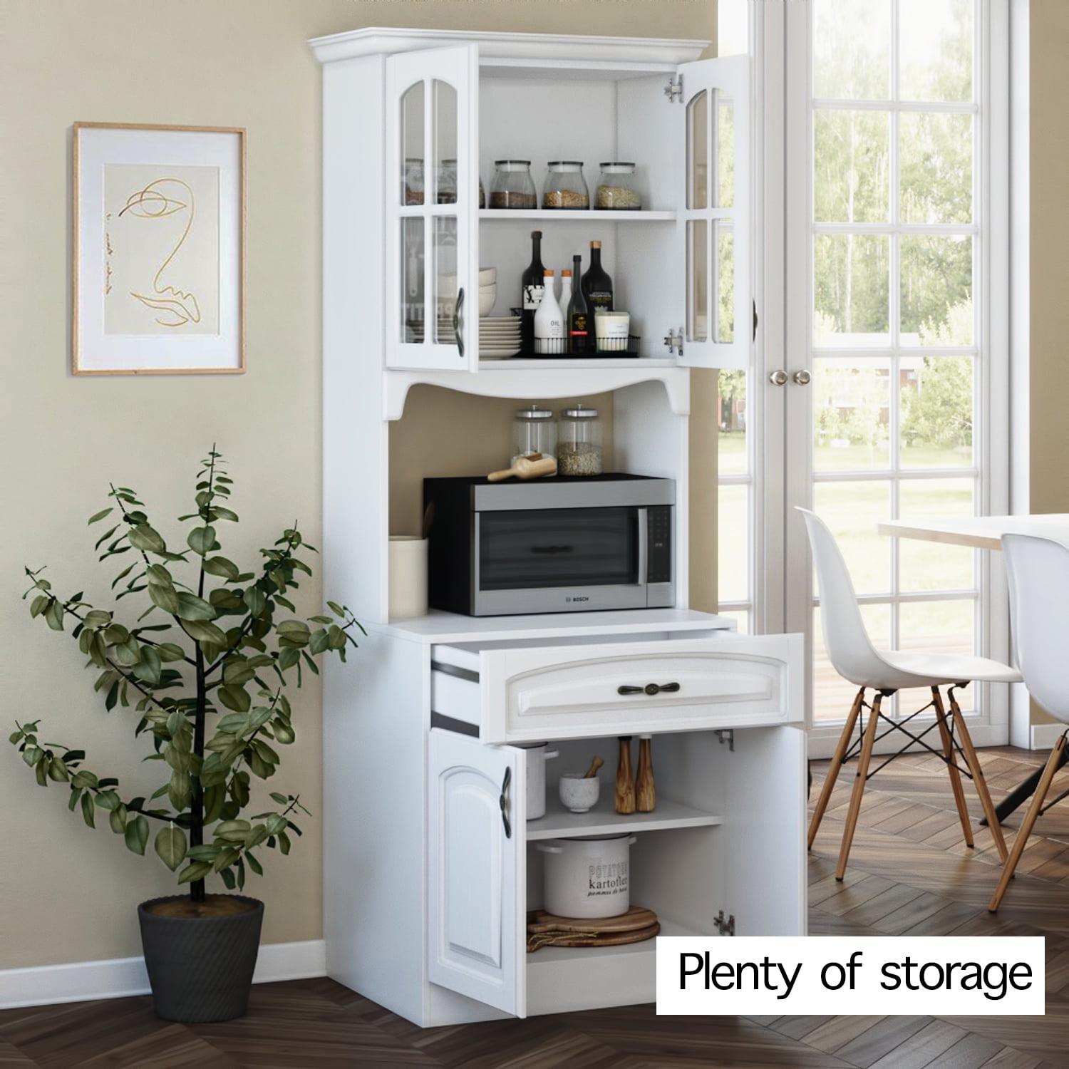 Living Skog Pantry Kitchen Storage Cabinet White MDF White
