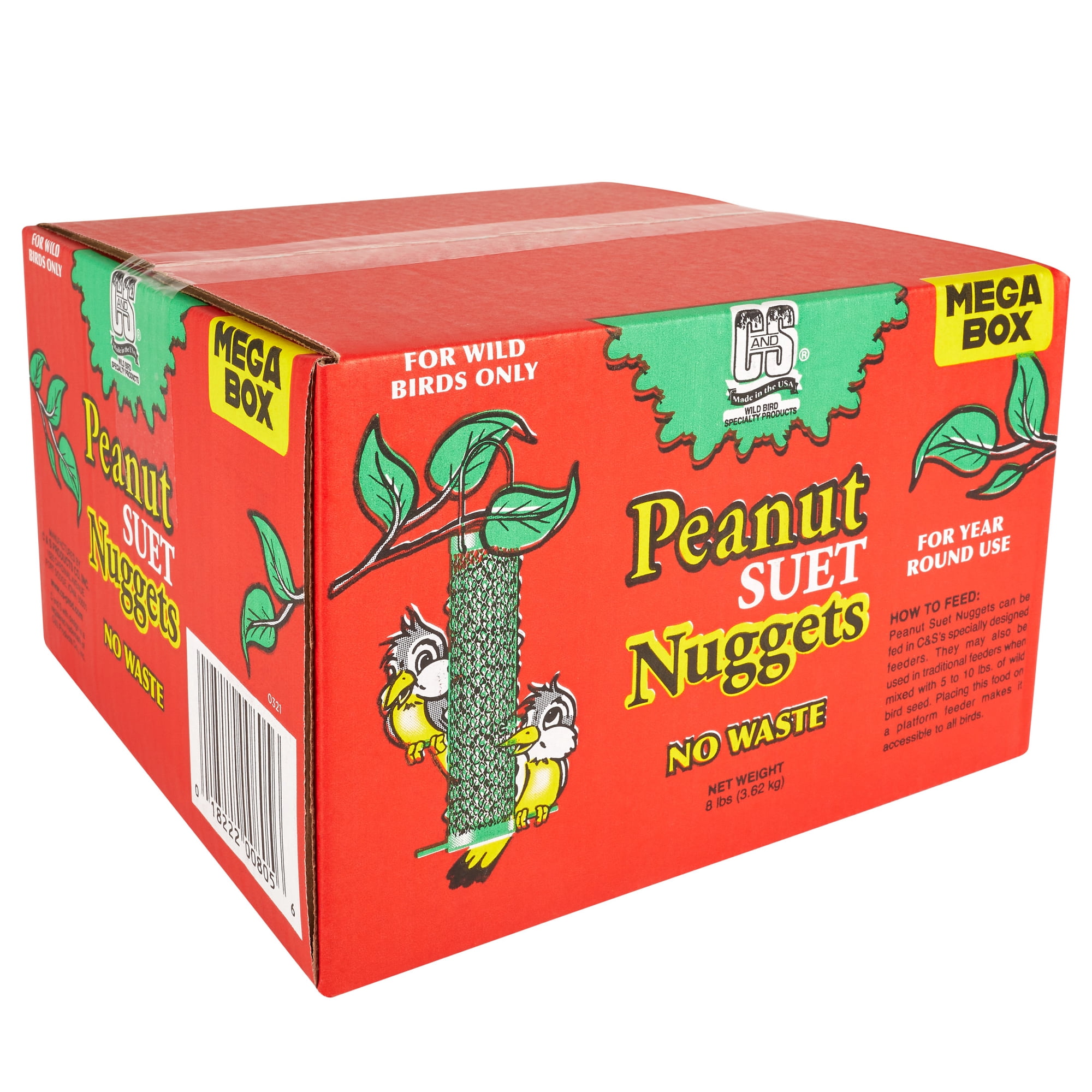 C&S Peanut No-melt Suet Dough Nuggets, 8 lb, Wild Bird Food