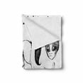 thumbnail image 2 of Unicorn Soft Flannel Fleece Throw Blanket, Mysticism Occult Featured Set Pyramids Aliens Dream-Catcher Grunge Print Artwork, Cozy Plush for Indoor and Outdoor Use, 50" x 60", Black, by Ambesonne, 2 of 6