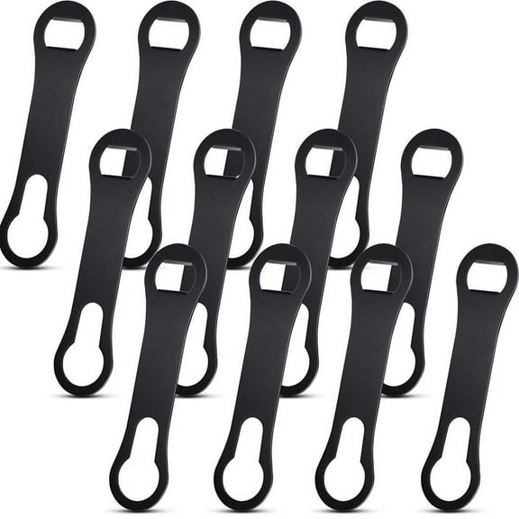 Bottle Opener and Pour Spout Remover Flat Bar Key Metal Bar Speed Opener Wine Bottle Opener (12Pieces)