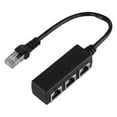thumbnail image 2 of Cable de Extensión Ethernet, Conector de Transferencia Divisor de Puerto Macho A 3 Hembra Para Dispositivos de Red, Negro, ABS, 1 Paquete, 2 of 7