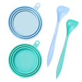 thumbnail image 1 of WAFJAMF Fundas de silicona para latas de mascotas, tapas y cucharas para latas de comida para perros y gatos, ajuste universal sin BPA, varios tamaños, apto para lavavajillas, paquete de 2 + cuchara, 1 of 1