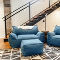 thumbnail image 6 of Big Joe Imperial Lounger Ottoman Foam Filled Bean Bag with Removable Cover, Pacific Blue Union, Durable Woven Polyester, 2 feet, 6 of 9
