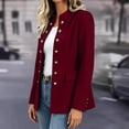 thumbnail image 6 of WIZUTIZ Women's Double Breasted Blazer Coat Stand Collar Long Sleeve Solid Color Winter, 6 of 8
