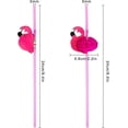 thumbnail image 2 of 50 Flamingo Straws Flexible Cocktail Straws Flamingo Straw Decorations, 2 of 5