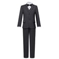 thumbnail image 2 of Visaccy Kids Boys' Formal Slim Fit Suit Set, Ring Bearer Outfit Dark Gray12, 2 of 5