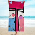 thumbnail image 3 of ZFLMY Hearts Beach Towel, Ultra-Soft Microfiber for Bathroom, Beach, Yoga, Camping, Hiking, Quick Dry & Sand Free, Oversize 55.1x27.6 inches 55.1x27.6in, 3 of 7