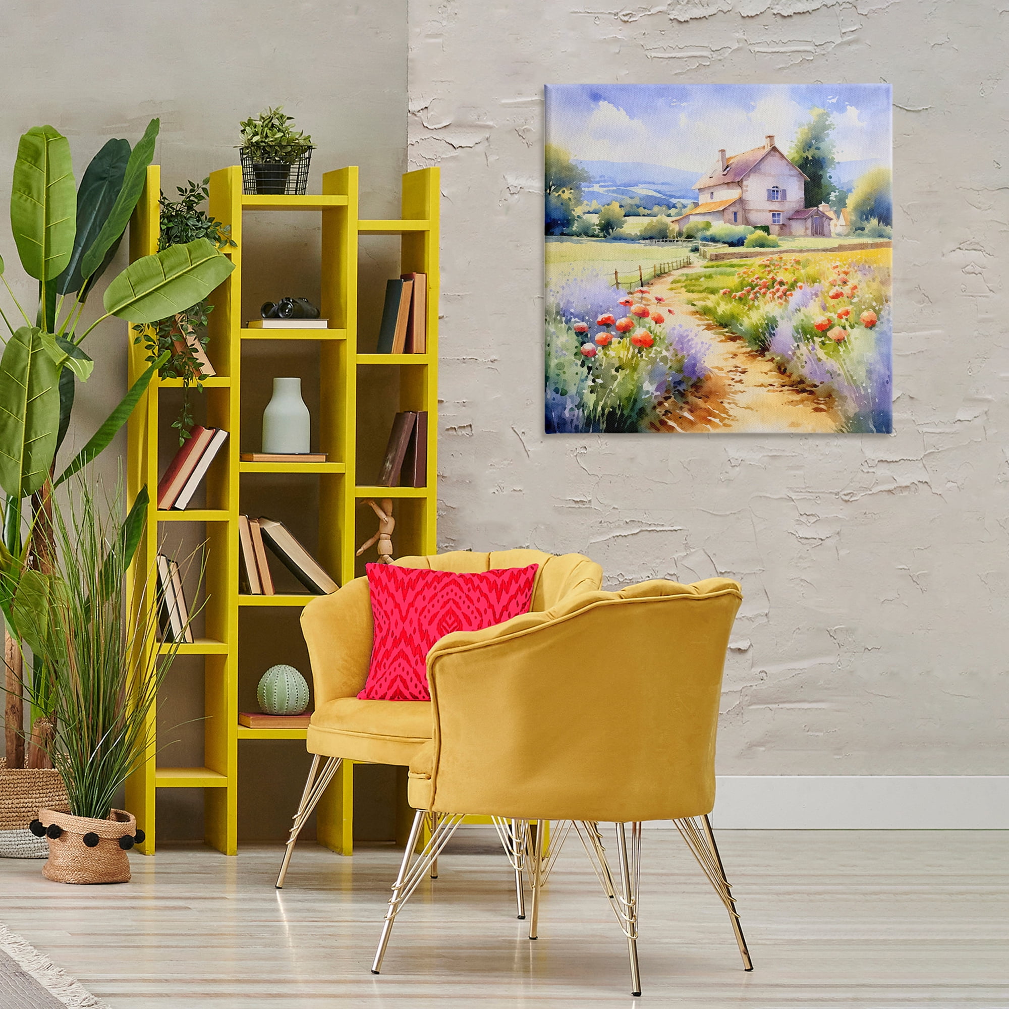Stupell Industries Provence Cottage Gardens Landscape & Nature Painting Wrapped Canvas Art Print Wall Art, 30 x 30