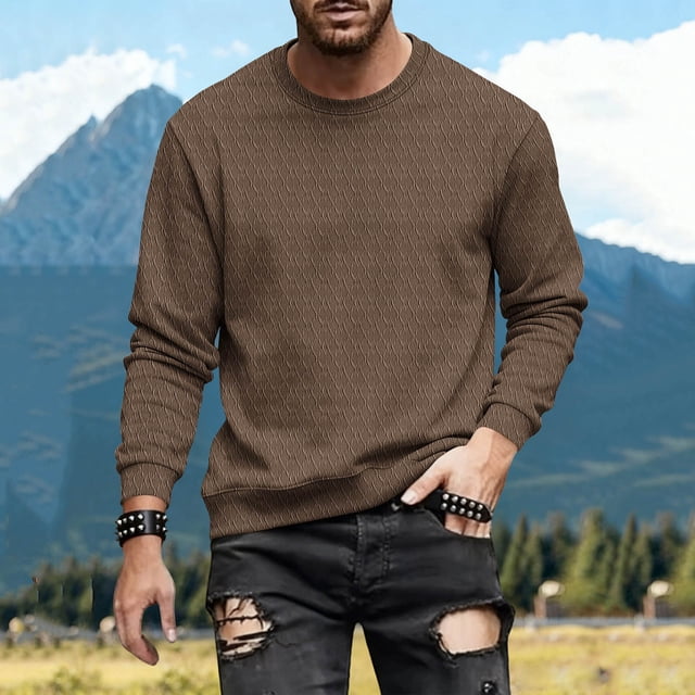 pstuiky manga larga de hombre, Sudadera deportiva informal de manga larga para hombre, color liso Tops casuales para hombres l