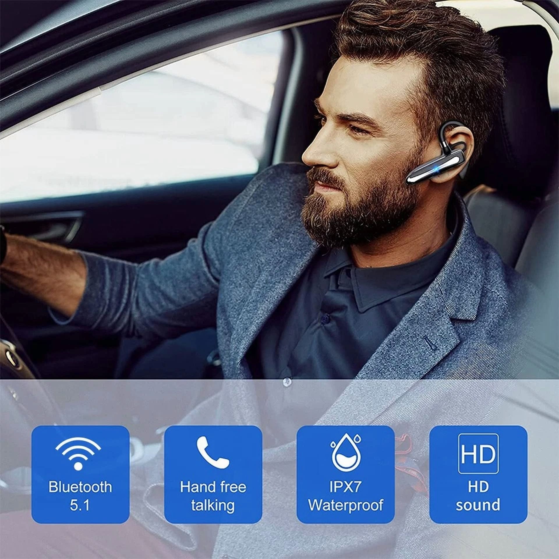 BUTTERFLY- Bluetooth 5.3 Wireless Earpiece Headset Driving Trucker Earbuds Noise Cancelling