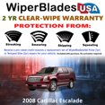 thumbnail image 2 of 2008 Cadillac Escalade Beam Wiper Blades Wipers w/2yr Warranty (Set of 2) (WiperBladesUSA), 2 of 5