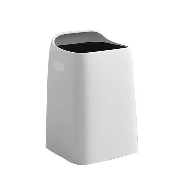Kearding Cubo de basura de doble capa, cubo de basura sin tapa, caja de basura de plástico para oficina, sala de estar, cocina, hogar, dormitorio, Suministros de limpieza para el hogar Blanco 18L