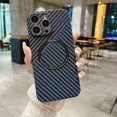 thumbnail image 1 of Magnetic Carbon Fiber Texture Fine Hole Camera Protection Phone Case For iPhone 16 15 14 Plus 13 12 11 Pro Max Shockproof Cover 3 For iPhone 13 ProMax, 1 of 6