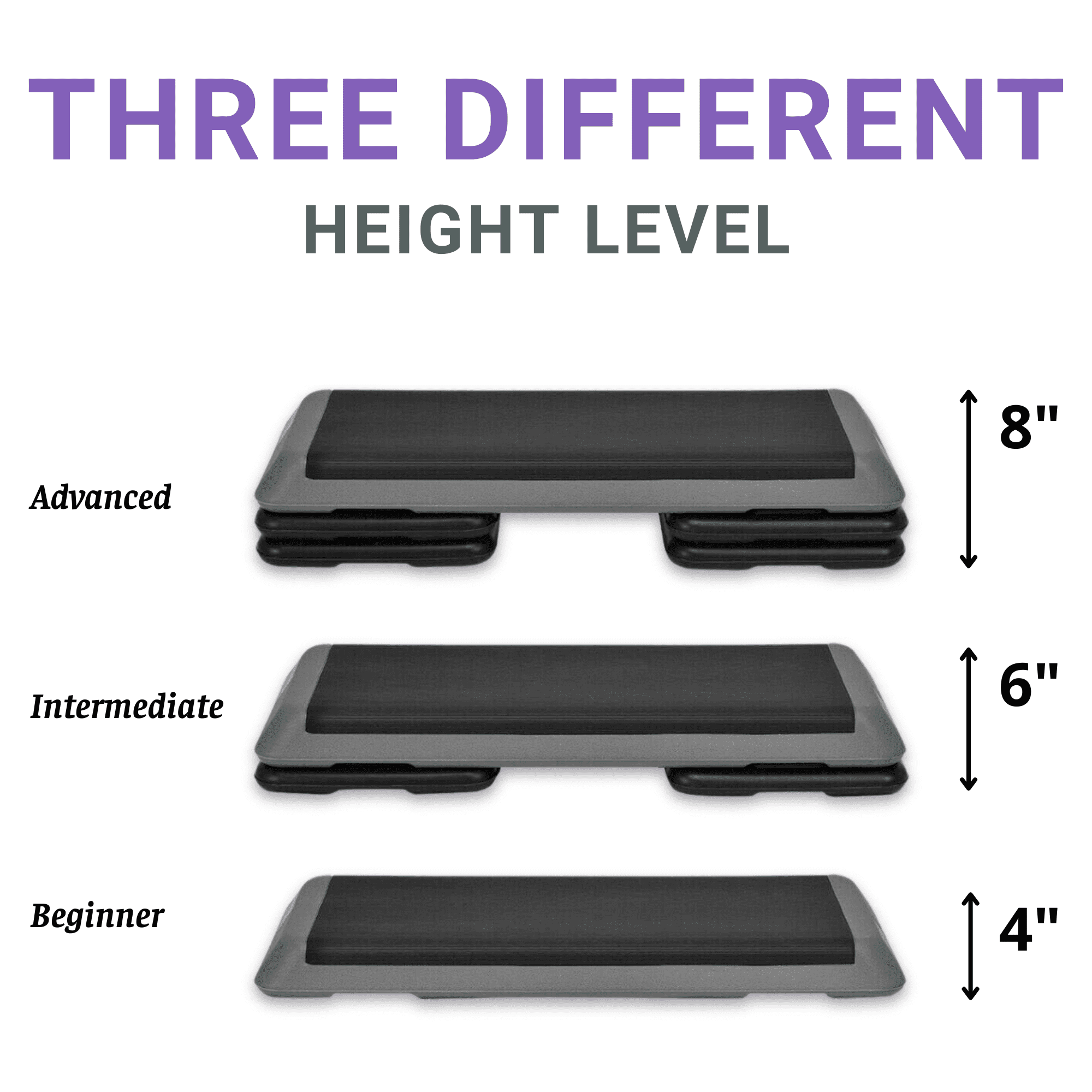 Yes4All Health Club Sized Adjustable Aerobic Exercise Step Platform with 4 Included Adjustable Risers and Extra Riser Options Black with Adapter Walmart