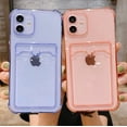 thumbnail image 2 of Funda de teléfono transparente con bolsa de tarjeta para iPhone 14 13 11 12 Pro Max XR XS Max X 7 8 Plus Mini funda transparente de parachoques suave a prueba de golpes Deng Xun unisex, 2 of 2